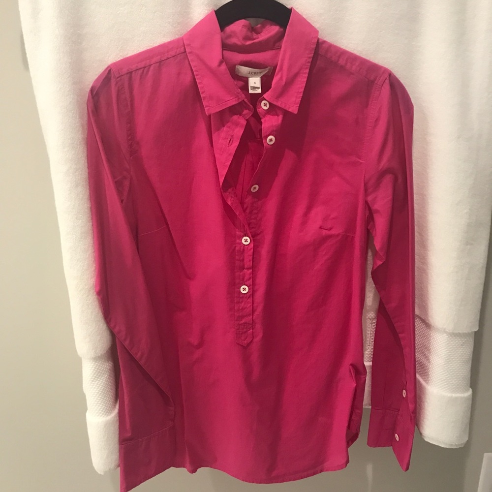 JCrew Hot Pink Long Sleeve Shirt Size 0